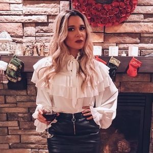 Formal White Long Sleeve Blouse